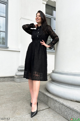 Women's black dress with lace