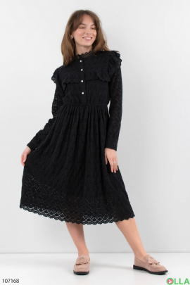 Women's black dress with lace