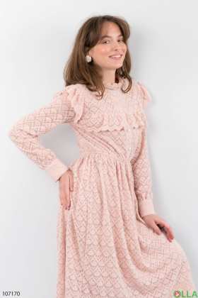 Women's pink dress with lace
