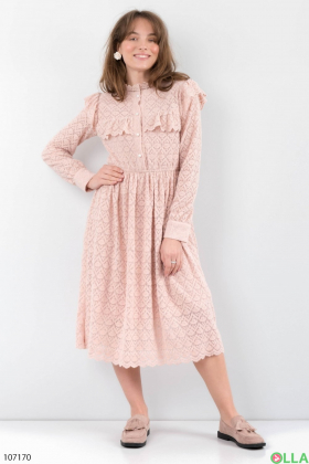 Women's pink dress with lace