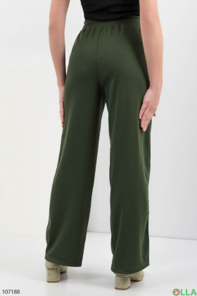 Women's dark green flared trousers