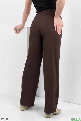 Жіночі коричневі штани-палаццо