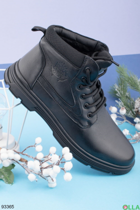 Чоловічі чорні зимові черевики