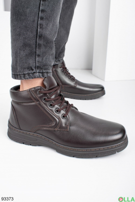 Мужские темно-коричневые зимние ботинки