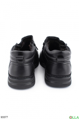 Мужские черные зимние ботинки