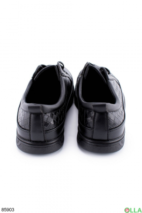 Чоловічі чорні кросівки з еко-шкіри