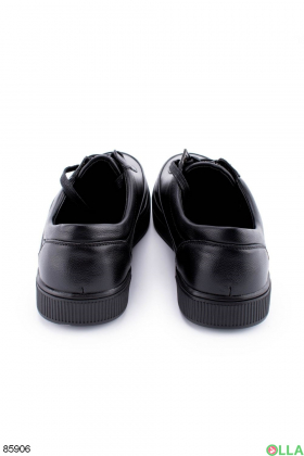 Чоловічі чорні кросівки з еко-шкіри