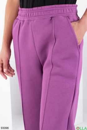 Жіночі фіолетові спортивні брюки на флісі