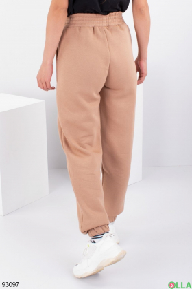 Жіночі коричневі спортивні брюки на флісі