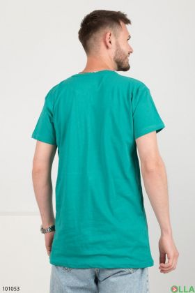 Чоловіча зелена футболка з написом