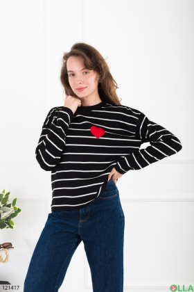 Women's black striped sweatshirt