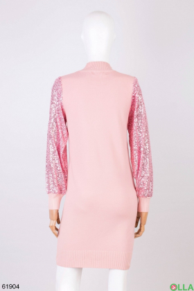 Жіноча рожева сукня з паєтками