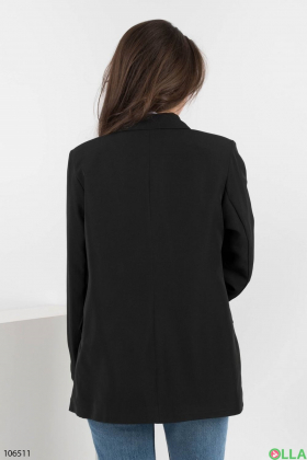Женский черный пиджак батал