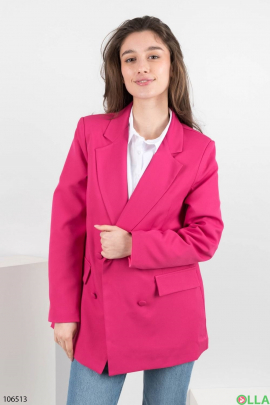 Женский розовый пиджак батал