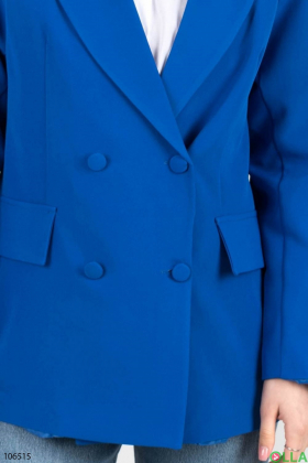 Жіночий синій піджак батал