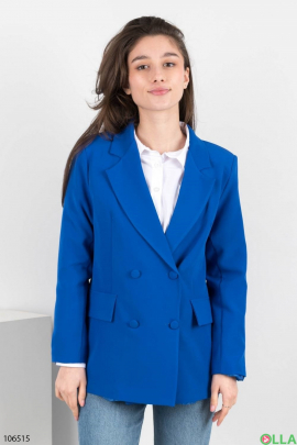 Женский синий пиджак батал