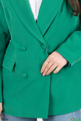 Женский зеленый пиджак батал