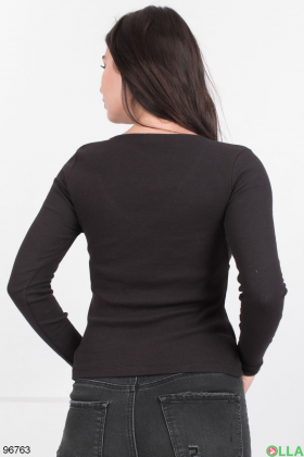 Women's Black Long Sleeve Top