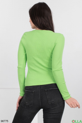 Женский Зеленый топ с длинным рукавом