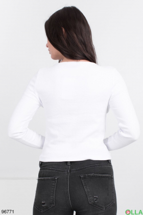 Women's White Long Sleeve Top