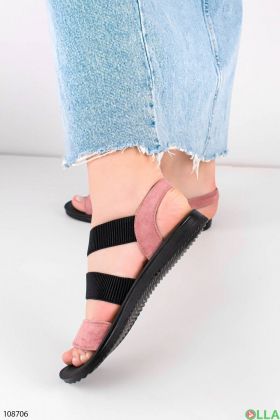 Women's black and pink sandals