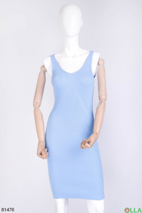 Жіноча блакитна трикотажна сукня
