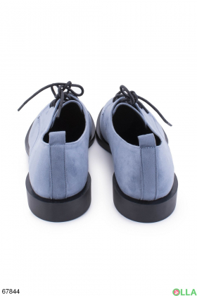 Жіночі сині туфлі на шнурівці