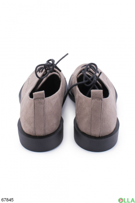 Жіночі сірі туфлі на шнурівці