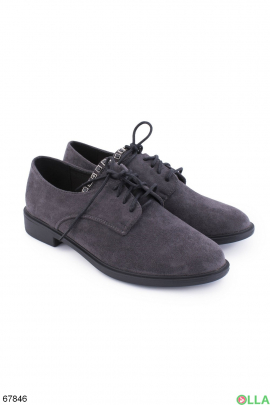 Women's dark gray lace-up shoes