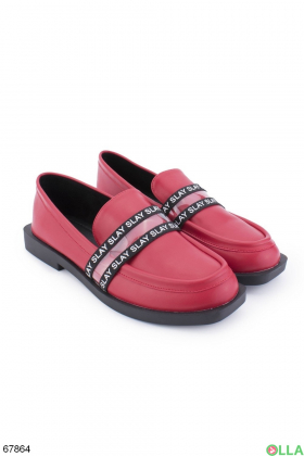 Women's red eco-leather shoes