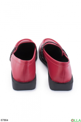 Women's red eco-leather shoes