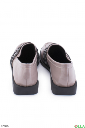 Women's gray shoes made of eco leather