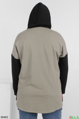 Women's two-tone printed hoodie