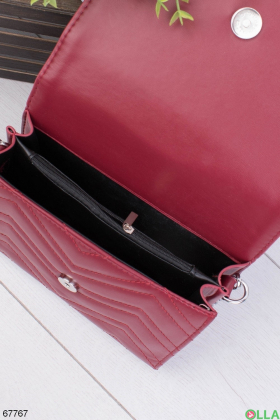 Женская бордовая сумка из экокожи