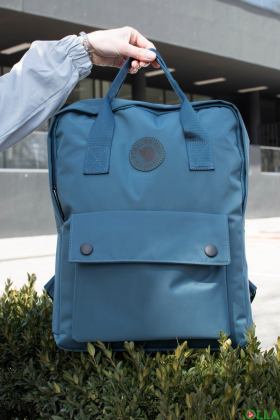 Синій рюкзак з принтом