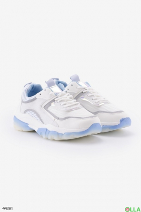 Women's white and blue sneakers