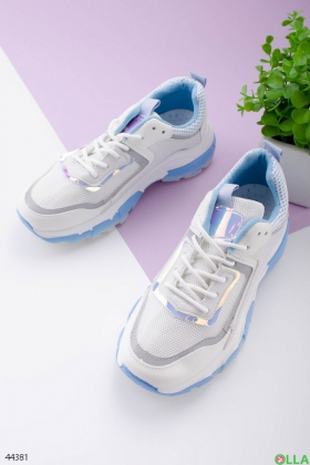 Жіночі біло-блакитні кросівки