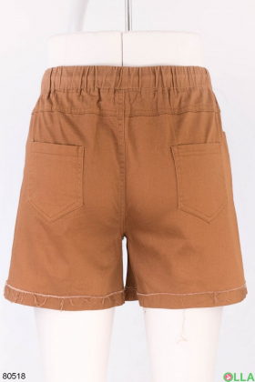 Женские коричневые джинсовые шорты