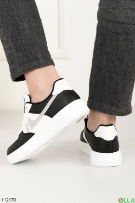 Women's black and white sneakers