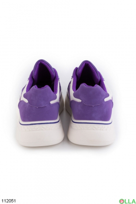 Women's purple and white lace-up sneakers