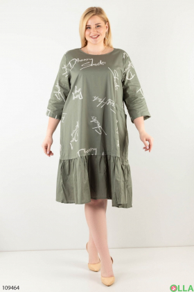 Жіноча сукня-батал кольору хакі