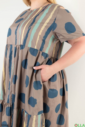 Women's brown printed batal dress