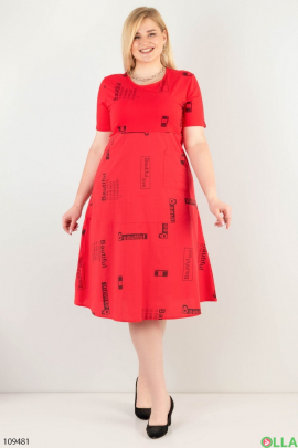 Жіноча червона сукня-батал