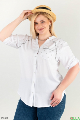 Женская белая рубашка-батал