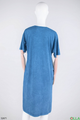 Женское синее платье