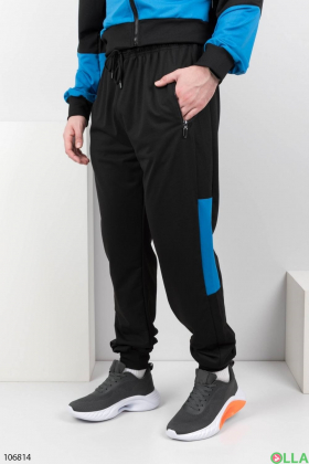 Мужской сине-черный спортивный костюм батал