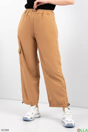 Женские коричневые брюки-карго