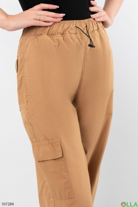 Женские коричневые брюки-карго