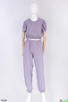 Women's lilac top and trousers suit