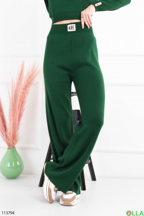 Женский комплект цвета хаки из свитера и брюк